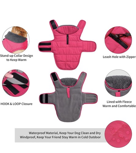 Waterprof Dog Coat Dog Jacket Winter Warm Reflective Dog Winter Appreal Pet Vest - Picture 3 of 6