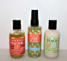 Bath & Body Works Peach & Honey Almond Shower Gel, Lotion & Mist Travel Size