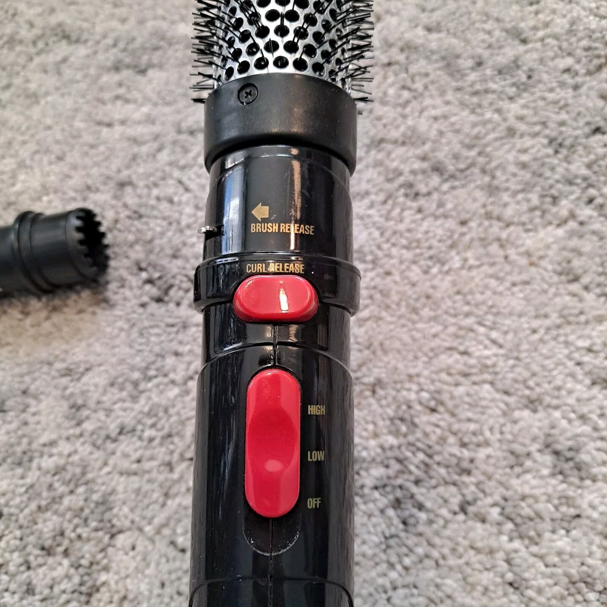 Revlon Black TOURMALINE CERAMIC Styling Hot Air, w/ 2=Brushes