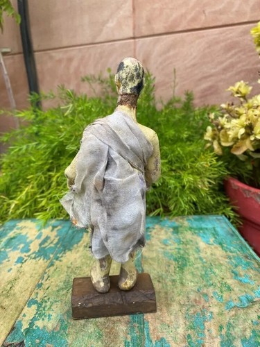 Terracotta Clay Doll Handmade Hindu Saint Figurine Antique Sculpture Art Work - Picture 6 of 11