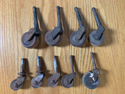 Antique and Vintage Wooden Caster Wheels Lot Barn Find