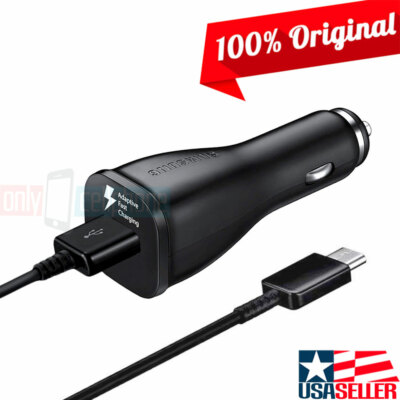NEW OEM Samsung Fast Car Charger USB Type-C Data Cable for
