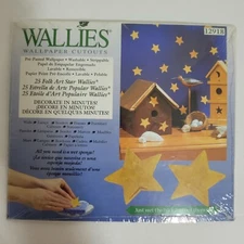 25 Folk Art Star Wallies Wallpaper Cutouts New 12918 Pre-Pasted Washable Stars