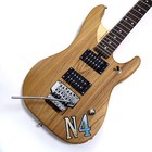 Custom N4 Style Electric Guitar Twin Blade Pickup Natural Wood Fast Neck