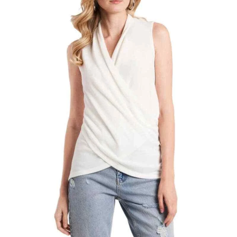 Camiseta sin mangas blanca 1.STATE Surplice Shell - Talla grande - Nueva con etiquetas Foto 2 de 4