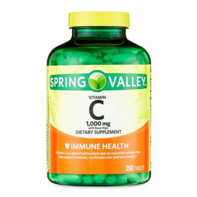 Spring Valley Vitamin C with Rose Hips Tablets Dietary Supplement 1000 mg 250