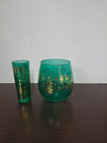 TMD Green Highball Glass With Shooter Glass - Picture 3 of 9