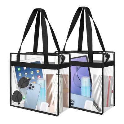2pcs Clear Tote Bags, Stadium Approved Clear Shoulder Bag