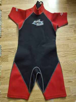Blue Rush Unisex Schwarz/Rot Titan 3mm Neoprenanzug Kurzarm XXL UK G1