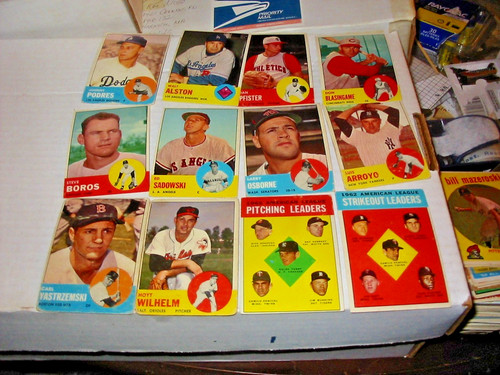 1963 Topps 12 Card High Value Lot Loaded w/ Hofs, Many Highs, Dodgers, Ldrs, +++