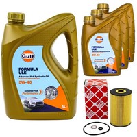 MotoröL Set Gulf Formula ULE 5W-40 8 Liter + ÖLfilter FüR Hyundai Equus