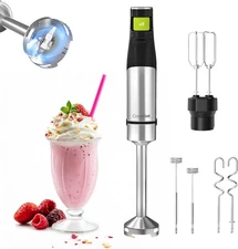 4-in-1 Immersion Blender Handheld Max 1100W, Corded Stick Emulsifier with Entire