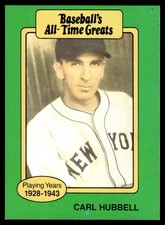 Carl Hubbell 1987 Hygrade All-Time Greats #NNO New York Giants MLB READ