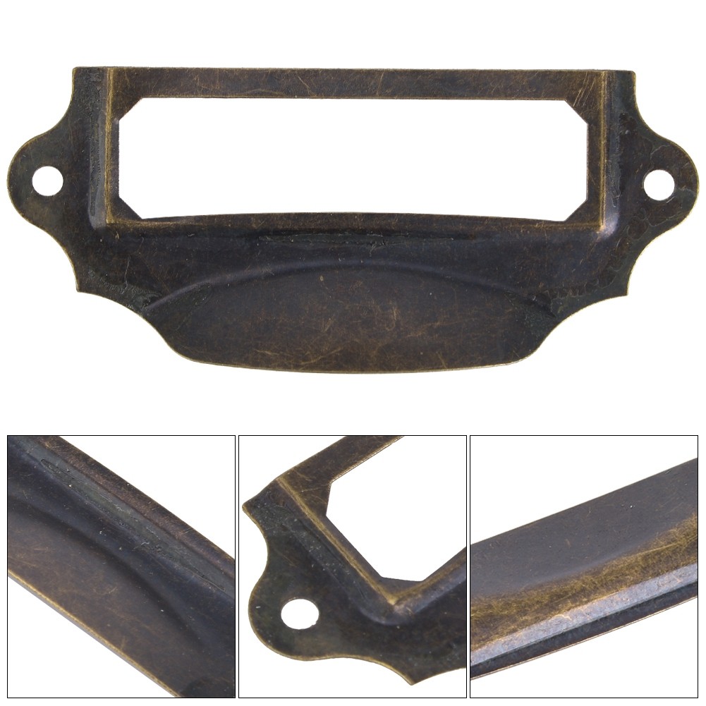 10PCS Antique Label Pulls Furniture Handles For Jewelry Box Medicine Cabinets