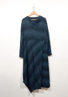 OSKA Dress Size 2 UK 12 Textured Lagenlook Balloon Asymmetric Jersey Boho Arty