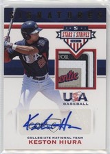2017 USA Baseball Stars & Stripes Laundry Tag /8 Keston Hiura Patch Auto 0i76