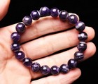 9.8mm Natural Dream Purple Amethyst Crystal Bangle Bracelet Handmade