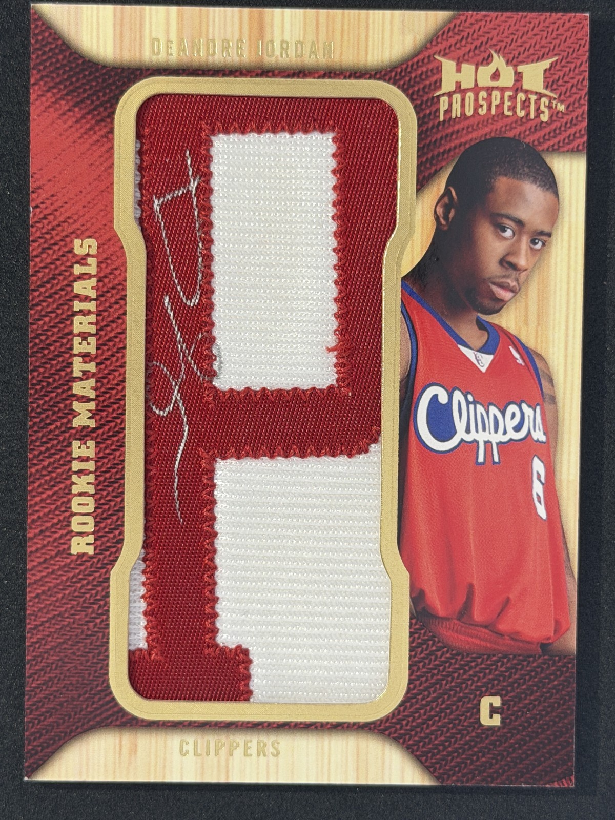 DeAndre Jordan 2008-09 Fleer Rookie Autograph Patch Letter Auto LA Clippers