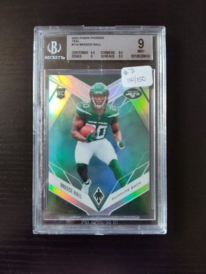 2022 Panini Phoenix Rookies Teal /150 Breece Hall #114 Rookie RC Jets BGS 9 Read