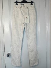 Levi's WellThread 70s High Rise Straight Fit Striped Jeans Cream Size W25 x L31