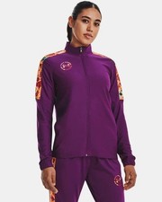 Under Armour Womens Casual Track Jacket L Full Zip Fitted Lightweight Purple 70