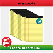 12 Pack Yellow Legal Pads 5x8 Notepads - Small College Ruled Note Pads