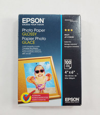 Epson Glossy Photo Paper 100 Sheets 4" x 6" For Inkjet Printers New