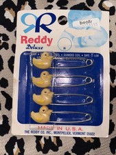 1960s Reddy Deluxe Diaper Pins Yellow Ducks - New Sealed Package