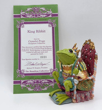 Camelot Frogs King Ribbit #2221 Figurine 1996 Hamilton Collection COA Vintage