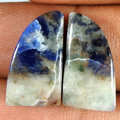 11.05Cts100%Natural Designer Blue Sodolite Pair Fancy Cabochon Gemstone