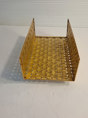 Vintage Hollywood Regency Messing goldfarben Metall Serviettenhalter 5x8 Zoll Fuß - Bild 4 von 17