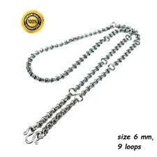 6mm - L30" Real Necklace Stainless Steel Hanging Buddha images pendant, 9 loop
