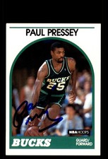 Signed Basketball Card Auto Paul Pressey 1989-90 Hoops #79 Milwaukee Bucks