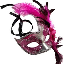 Masquerade Mask Silver Brocade Lace Burlesque Mardi Gras Prom Wedding Birthday