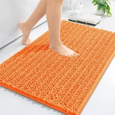 Arotive Luxury Chenille Bathroom Rug Mat, Extra Soft Thick 34" x 21", Orange 