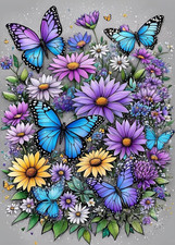 Butterfly Flower Diamond Art Painting Kits for Adults Full Drill Diamond Dots Pa