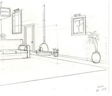 The Simpsons Original Production Animation Background Drawing Fox BK-012
