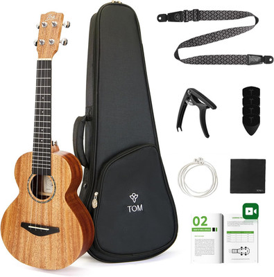 23'' Solid Top Mahogany Concert Ukulele   Ukelele Beginner Kit Includes Quick Loc