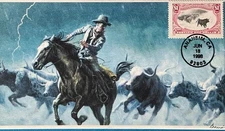 Barri 3209 Trans Mississippi $1 Western Cattle in Storm 