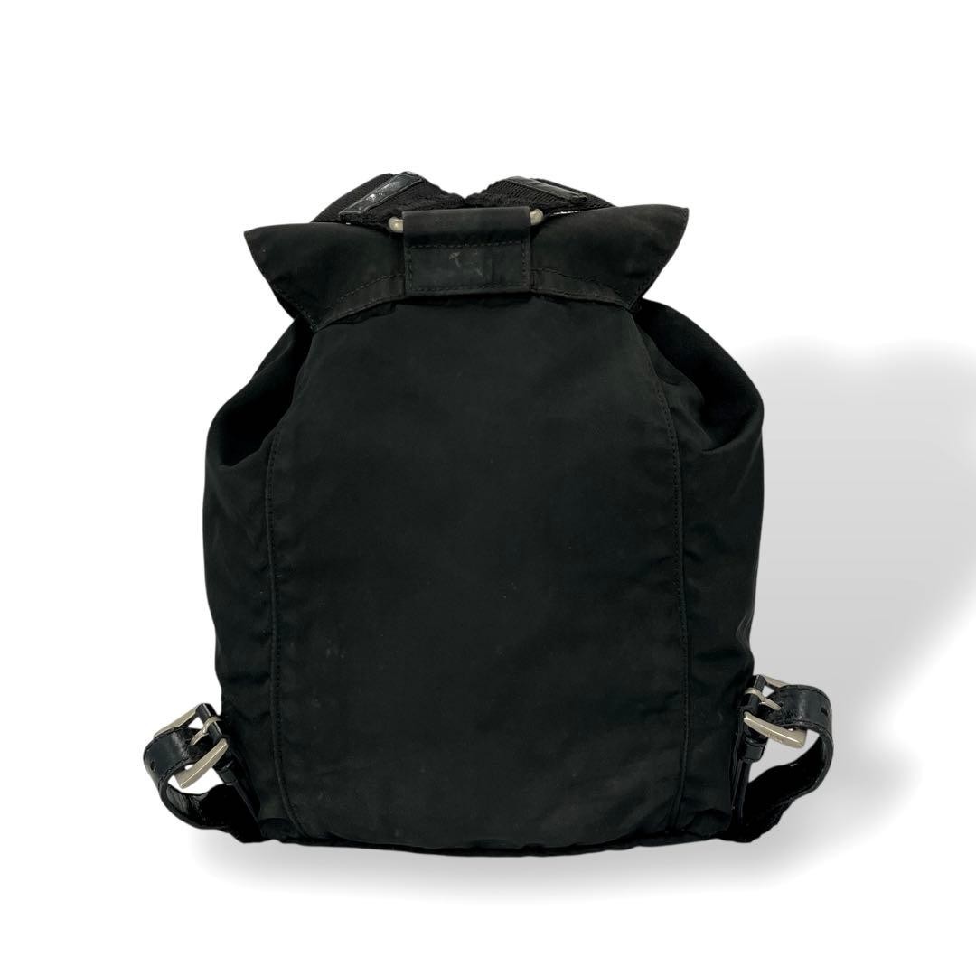 Prada drawstring mini backpack triangle logo back… - image 3