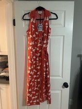 Diane Von Furstenberg Target Ginkgo Cherry Tomato Wrap Dress DVF Medium NEW NWT