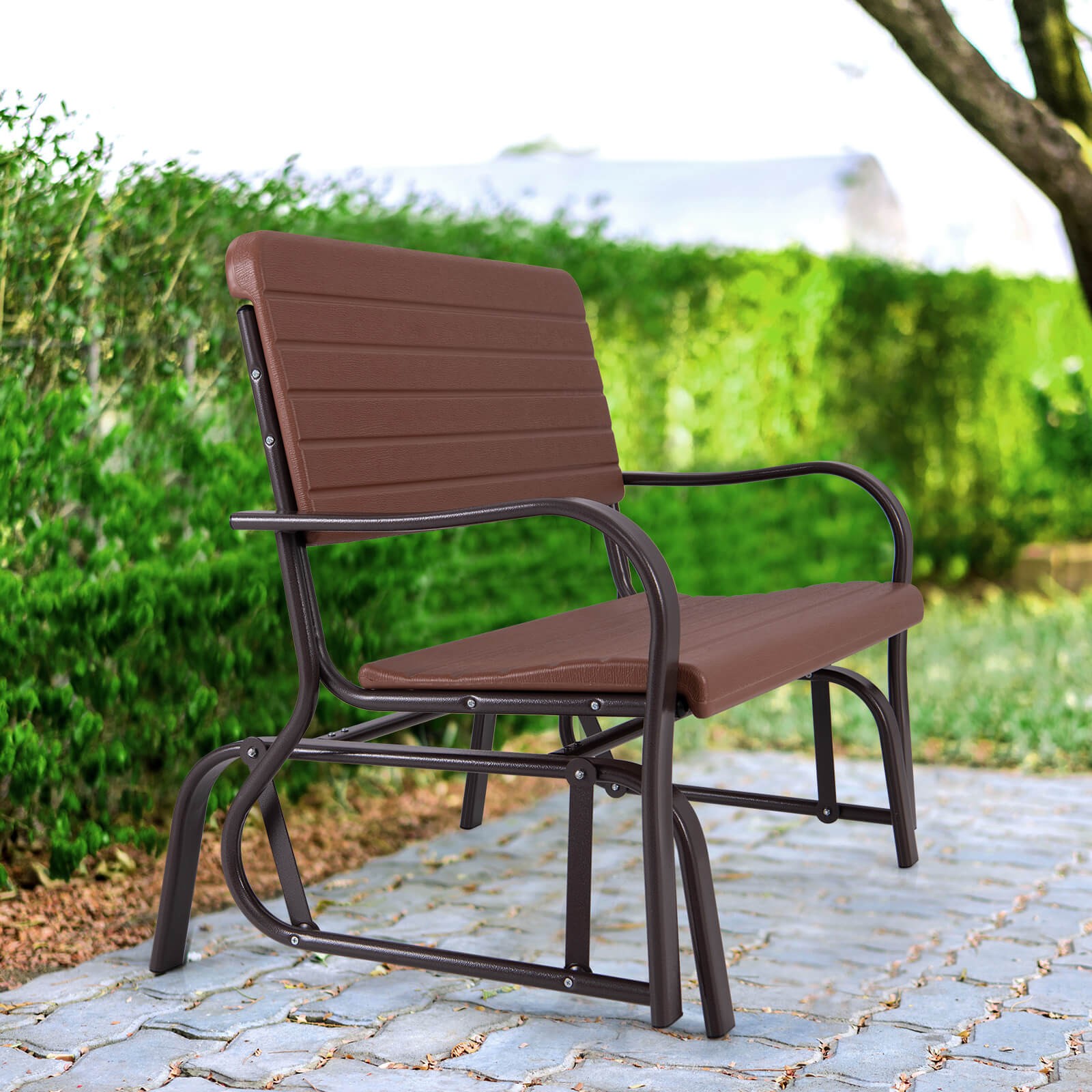Outdoor Patio Swing Porch Rocker Glider Bench Loveseat Garden Seat Steel New