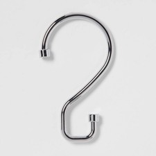 Threshold S Hook Shower Curtain Rings Chrome Zinc Alloy 12-Pack