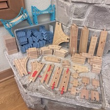 83 Piece Thomas the Train Wooden Wood Track Bridge Ascension Track Risers Lot