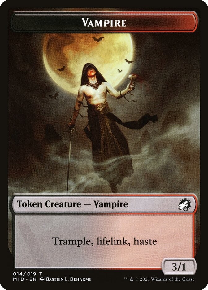 Vampire Token (014) Innistrad: Midnight Hunt MID MTG Magic