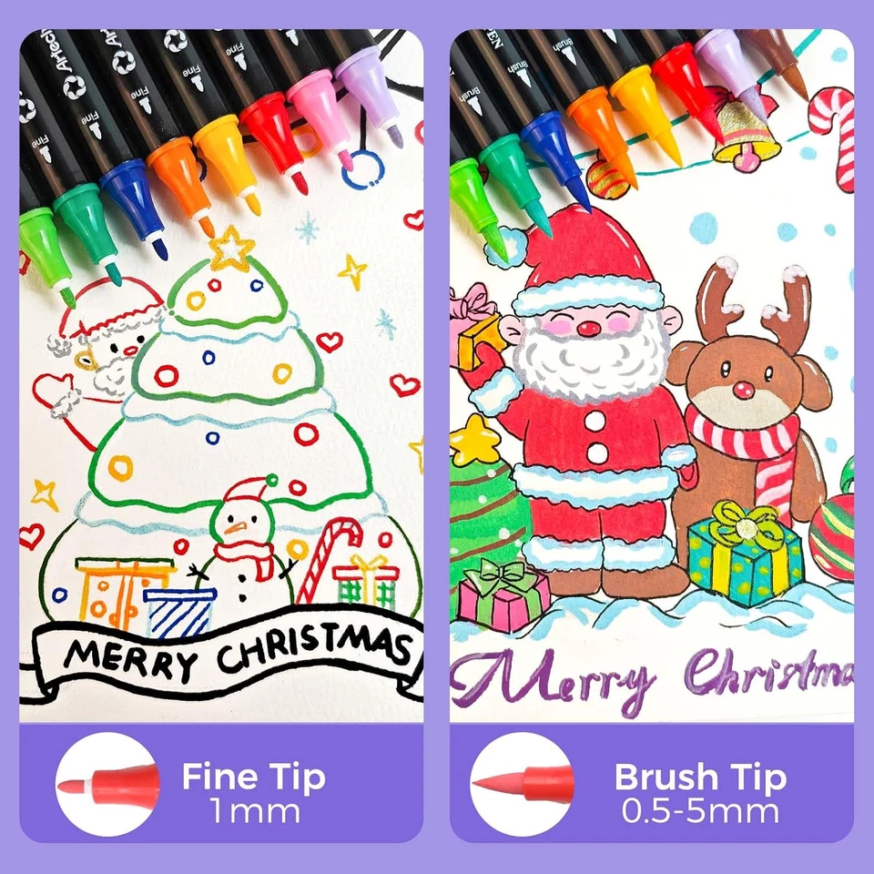 Acrylstifte 60 Farben Wasserfest Dual Tip Marker Pinsel Feine Spitze Rock Painti - Bild 3 von 4