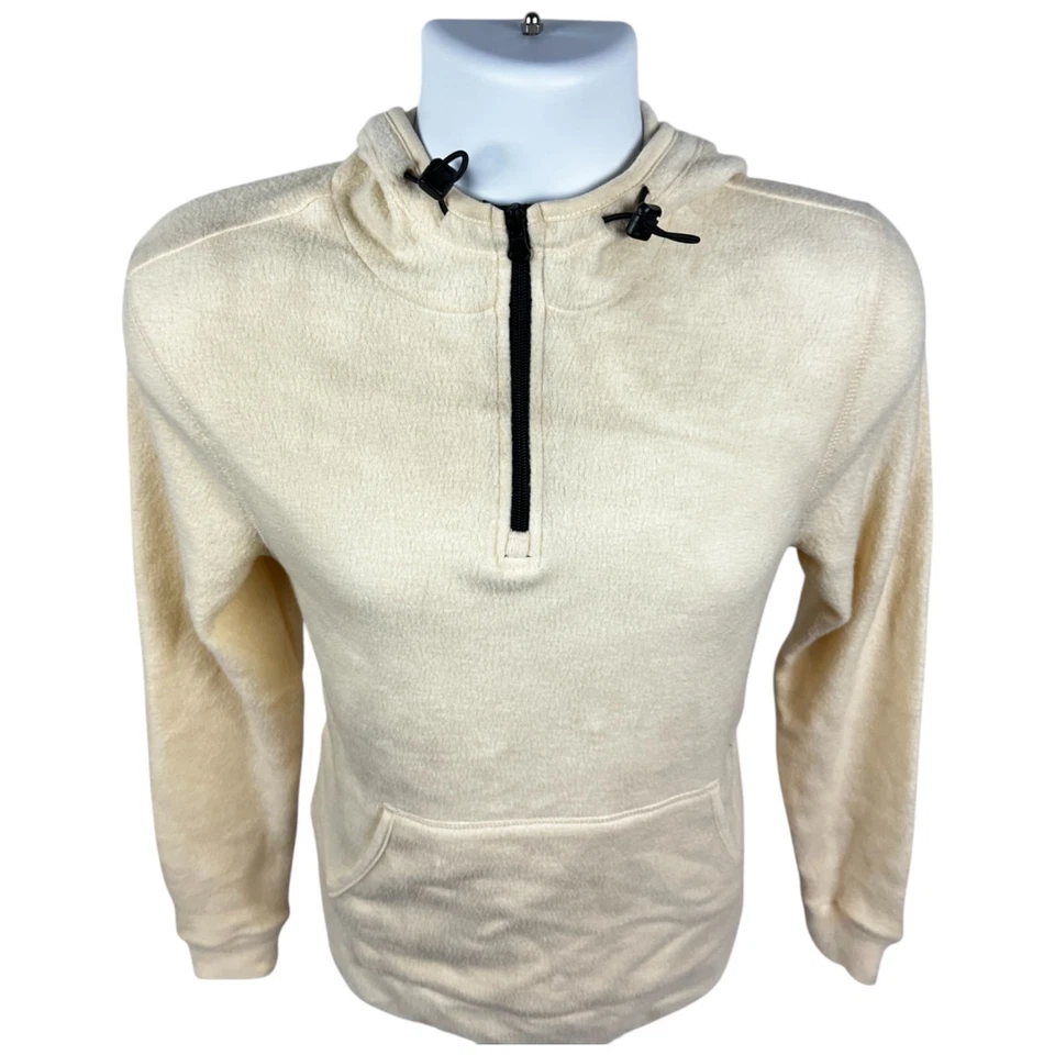 Sudadera con capucha para hombre Alternative Apparel Eco Outdoor con cremallera en cuarto (lona crema)- talla XS Foto 4 de 4