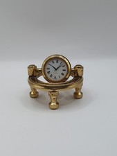Vintage Brass Small Clock Collectable Quartz Japan Movement