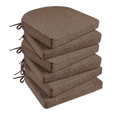 Chair Cushions for Dining Chairs 6 Pack, Kitchen 6 Count Pack of 1 Brown