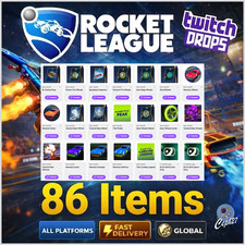 Rocket League Twitch Drops - 86 Items - Wheel...